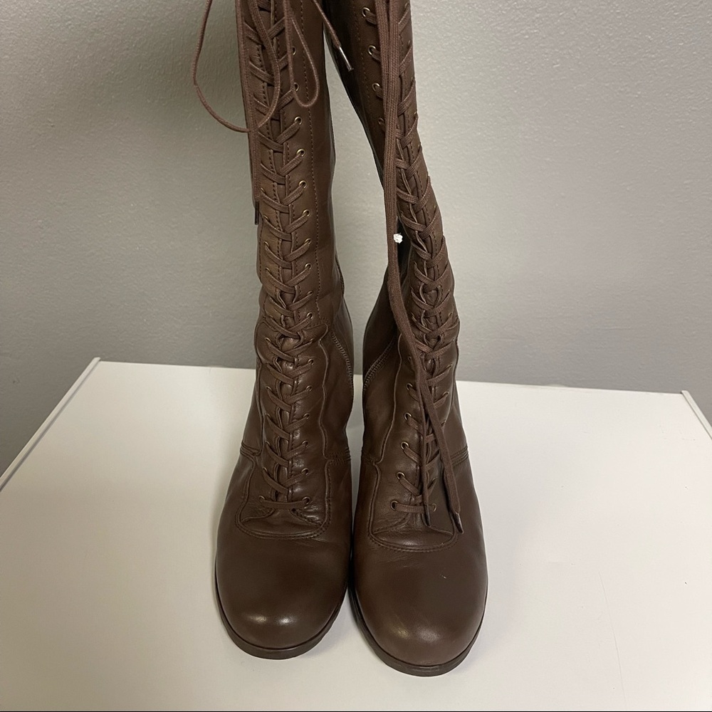 Stuart weitzman lace up knee high boots 8.5